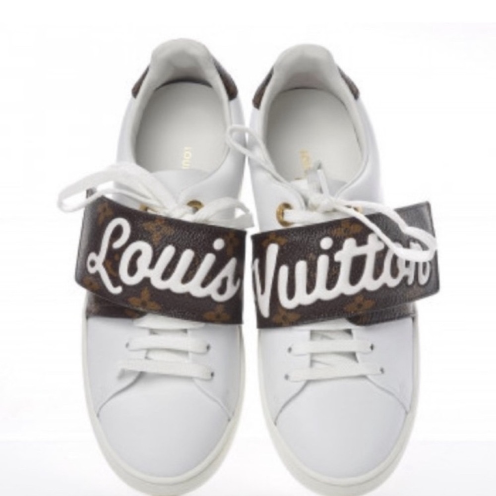 Authentic Louis Vuitton Monogram Strap Front Row Low Top Sneakers